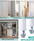 Four Pack Bi Fold Door Bottom Pivot Kit For Closet Sliding Doors showing applications, including bifold, closet, and laundry room doors.