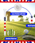 Three And One Quarter Inch Wooden Golf Tees With Stars And Stripes Colors Built Tough For 100 Count Durable Wood feature details
