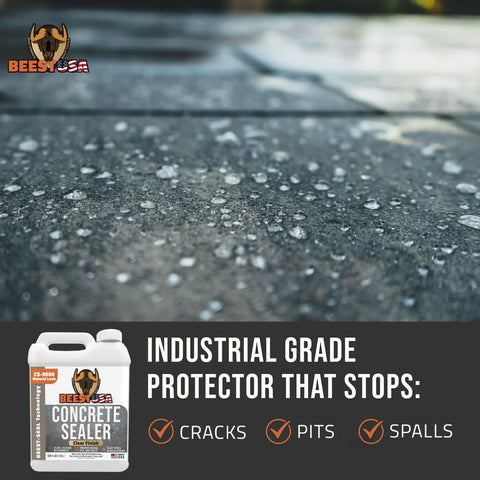 Concrete Sealer One Gallon Covers Up To Four Hundred Square Feet Deep Penetrating Silane Siloxane Formula For Driveways And Patios on protected surface