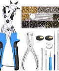 Leather Hole Punch Set With 240 Rivets, Heavy Duty Punch Plier And Belt Hole Puncher, Revolving Rivet Tool Kit For Belts Shoes And Fabric