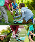 Badminton Set With Net And Portable Storage Box Includes Four Rackets And Four Shuttlecocks Ideal For Backyard Bash And Outdoor Yard Games Family Fun Easy Setup And Portable Recreation being set up in a yard
