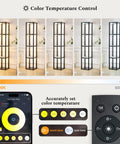 66 Inch Glass Dimmable LED Floor Lamp With Shelves For Bedroom And Living Room showing color temperature control range 2700K-6000K