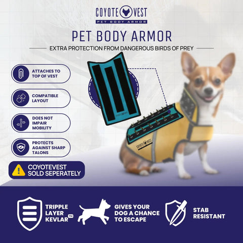 Protective Pup Pad For CoyoteVest Or SpikeVest Harness Add On Stab Resistant Shield To Guard Your Pup From Birds Of Prey Raptors Hawks Coyotes And Attacks Small Turquoise