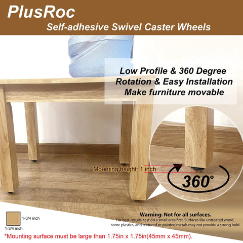 8 Pack Self Adhesive Caster Wheels 1 Inch For Appliance Sliders And Furniture Storage Bins Low Profile Swivel Wheels