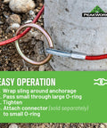 Go To Reusable Cable Anchor Sling With O Rings Ends For Fall Arrest, 6 Ft Long, secure around concrete pole with instructions