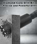 KELINER 4-inch diamond concrete core drill bit mounted on a drill for masonry drilling.