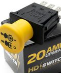 20 Amp OEM Upgrade Clutch PTO Switch Replaces GY20939 GY22356 LA130 LA140 LA145 LA150 LA155 LA165 LA175 For Lawn Tractors And Mowers High Durability 100000 Cycle Life yellow push-button switch with terminals