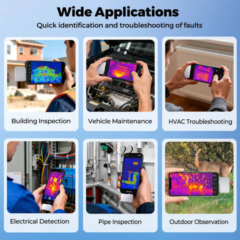 Wide applications of Thermal Camera For Android USB C With Macro Lens And 512 By 384 Super Resolution Infrared Imaging