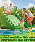 98 Inch Giant Inflatable Pool Slide For Kids And Adults, Durable Backyard Water Park Play Center For Inground And Above Ground Pools, Summer Splash Slide For Climbing, Sliding, And Cooling Off With Dinosaur Theme