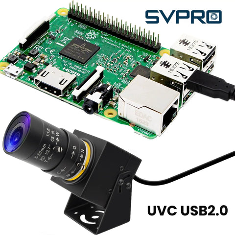 8MP USB Webcam With Manual Focus And Varifocal 5-50mm CS Mount Lens, 10x Zoom for Raspberry Pi, UVC Plug And Play Camera