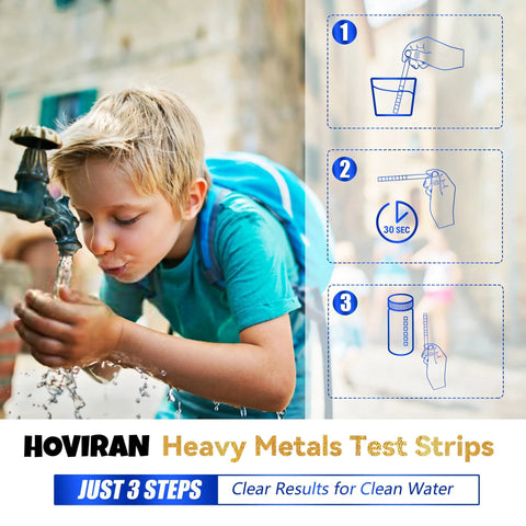 A child testing tap water using Skip The Guesswork And Nail Your Tap Water Testing Fast With These Eight Parameter Heavy Metals Strips.