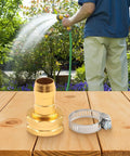 Heavy Duty Aluminum Garden Hose Mender Repair Kit With 3/4 Inch Us Thread Male Female Fitting And Stainless Steel Clamp For Sprayer Leak Fix And End Replacement No Tools Needed Just Twist And Go, brass hose fitting and clamp on table