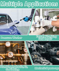 Images of 595 Piece Metric And SAE Air Conditioning O Ring Kit For Automotive AC, Pro Grade Compressor And Plumbing Seals, showcasing multiple applications including pressure washer and plumbing repair.