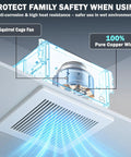 Beefed Up Motor Assembly For Bathroom Exhaust Fans Delivers 110 CFM At Four Point Zero Sones Easy Replacement Eight By Eight And A Quarter Housing Fits HD80L 678 679 763 DX50L Series 678 G 679 E 2678F A Boosts Airflow Up To Sixty Percent installed with airflow illustration