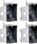 Heavy Duty Adjustable Pvc Outlet Box Four Pack with secure mounting brackets, gray PVC, ideal for switches and receptacles.