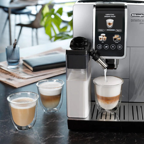 Dinamica Plus Fully Automatic Espresso Machine With Built In Grinder And Auto Milk Frother, 24 One-Touch Drinks