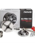 Pro-Tek G3 Wood Lathe Chuck Kit with 2 Inch Jaws, Dovetail and Serrated Inner Face, Rust Resistant Nickel Plating, Updated Key