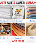 Various fabric types including cotton, canvas, textile, doll fabric, leather, and nylon for Permanent Fabric Glue That Sticks Like A Dream