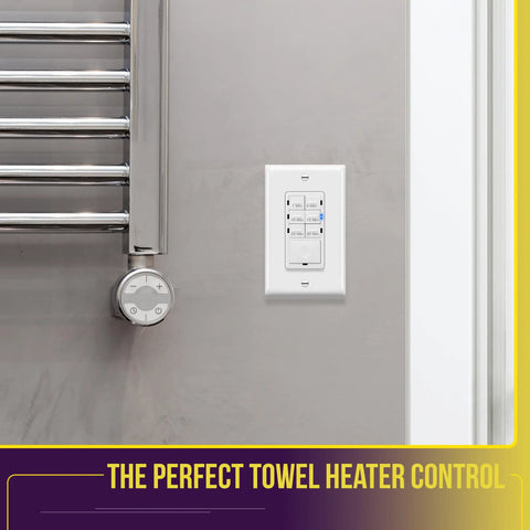 Countdown Timer Switch for Bathroom Fans and Lights 1 to 30 Minute Delay In Wall Neutral Wire Required UL Listed White Finish