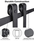 6-6 Ft Sliding Barn Door Hardware Kit For Heavy Duty Closet And Cabinet Doors, close-up of aluminum alloy track and rollers