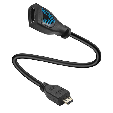 Micro HDMI to HDMI adapter from Raspberry Pi 4 Starter Kit With Fan Cooled ABS Case And 4GB Model B Board Plus Essential Accessories