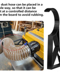 Heavy Duty Side Mount Dust Hose Bracket For Planer Compatible With Two Point Five And Four Inch Collection Hoses attached to planer.