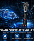 Aoknv 21V Electric Pipe Crimping Tool With Powerful 60KN Force For 1/2 And 3/4 Inch Tubing next to a brushless motor graphic.