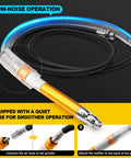 Rugged Micro Pneumatic Air Pencil Die Grinder Featuring Smooth Thumb Throttle 1/8 Inch Collet And Featherweight Grip, low-noise hose for smooth operation.