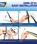 OEM-style installation steps for Premium 11 Inch Rear Windshield Wiper Blade on Chevy Hhr Hyundai Accent trunk glass.