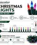 Totally Bright Multi Color Christmas Mini String Lights 20 Feet With 100 Incandescent Bulbs Waterproof Plug In And Connectable