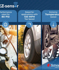 EZ-Sensor TPMS Tire Pressure Monitoring Sensor 314.9 315 433 MHz Snap-In Fixed Angle, Programmable For Your Ride Year Make Model, Requires Programming Before Installation. TPMS sensor rated 80 PSI