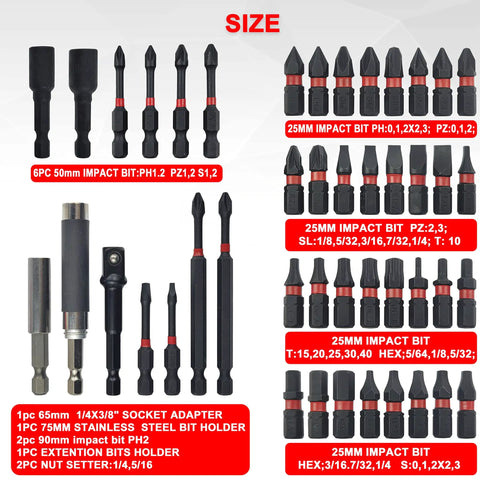 45 Piece Screwdriver Bit Set For Impact Drivers And Drills With Handy Storage Case Packed With Hex And PZ Bits Plus 25mm Impact Bits For Wood Metal Cement A Handy Pro Grade Drill And Screwdriving Kit Built For Home DIY And Pros