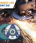 Image showing 100 Pack Zirconia Flap Discs 40 Grit 4.5 Inch By 7/8 Inch Bevel Type 29 Premium Industrial Grade Angle Grinder Grinding Wheel.