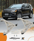 Ford F150 Front Left Two Piece Lower Control Arm With Ball Joint For 2004 2005 2006 2007 2008 Models Beefed Up Heavy Duty 2WD 4WD Base Payload Also Fits Lincoln Mark LT 2006 2008. Front suspension arms shown with ball joints and hardware.