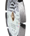 Side view of Diamond Crack Chaser Blade For Concrete And Asphalt, Four And A Half Inch Wet Or Dry Cut Diamond Blade With V Shaped Teeth