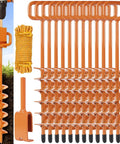 15 Inch Screw In Tent Stakes Set With Heavy Duty Ground Anchors Includes Adapter And 30 Ft Nylon Rope Orange 12 Pieces For Stable Tents Gazebos And Trampolines Easy Install And Rock Solid Hold On Any Ground