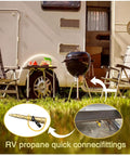 7 Piece Propane Quick Connect Fittings Set For RV To Grill Hookups With 3/8 Inch Flare To 1/4 Inch NPT Male Adapters