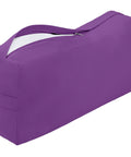 Yoga Bolster Pillow For Restorative Sessions And Meditation Cushion With Plush PET Filling, 100 Percent Cotton Cover, Eco Friendly Practice Prop For Back, Neck And Joints, Washable Cover And Everyday Cozy Comfort, purple rectangular bolster with handle
