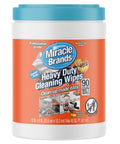 Heavy Duty Cleaning Wipes For Every Surface And Hands, 90 Count, container with orange label, ideal for kitchen and bathroom use.