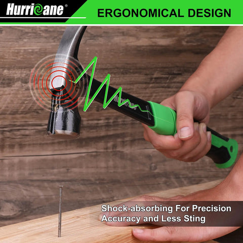 16 Oz Claw Hammer With Magnetic Nail Holder For Easy Start Straight Rip Claw Heavy Duty One Piece Forged Construction Ergonomic Design
