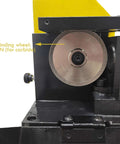 Close-up of dual CBN grinding wheel on Heavy Duty Workhorse Drill Bit Grinder Sharpener Adjustable 3 To 26 Mm tool.