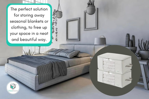 Collapsible Comforter Storage Bag Holds King Queen Bedding Pillows Blankets Duvet Quilt Mothproof Space Saver Machine Washable Oxford Fabric Kick The Clutter Straight Up Solid And Ready