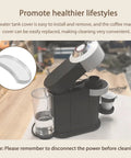 Water Tank Lid Replacement for Vertuo Next Coffee Machine Fits Krups XN910 Series Easy Install Durable Plastic Cap for Your Home Brew Setup and Quick Repair of Your Premium Brew System shown with coffee maker.