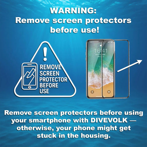 Instruction to remove screen protectors for Underwater Seatouch 4 Max Phone Case For iPhone 12 To 15 Pro Max Full Touch Diving Housing Up To 60m No Buttons Let You Use All Apps Camera And Settings While Diving Snorkeling Or Exploring Underwater