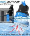 One Half Horsepower Submersible Water Pump With Stainless Steel Base 2450 GPH Portable Sump Pump for water removal