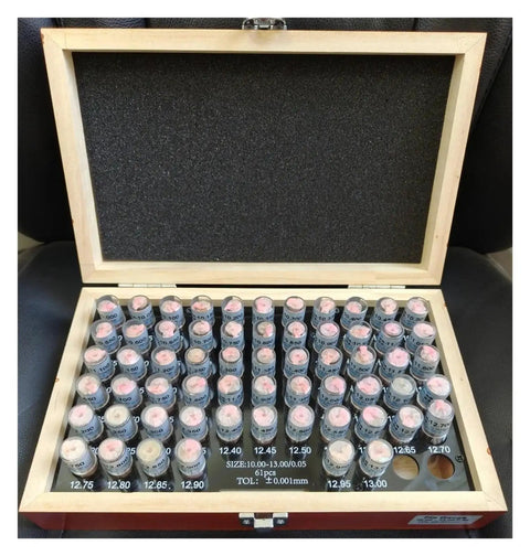 Pin Gauge Set For Quality Control And Metalworking, Precision 0.11mm To 30mm Metric Rod Gauges in a wooden box