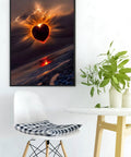 5D Diamond Painting Kit For Adults Beginners Easy Start Full Drill Round Gem Art Set DIY Dot Art For Home Wall Decor 11.8 By 15.7 Inches with sunset clouds and heart design