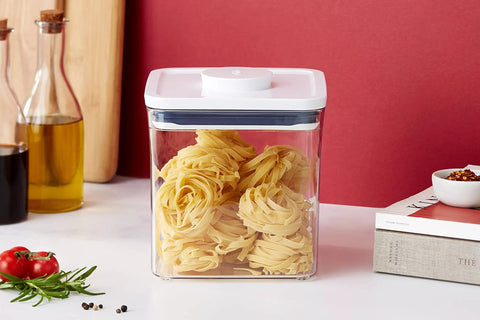 Square Airtight Food Storage Container 2.8 Qt Short Canister For Pantry Staples Like Sugar, Cookies And Crackers, BPA Free