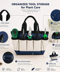 25 Piece Succulent And Bonsai Tools Set For Beginners Indoor Plant Care Kit With Repotting Mat Organizer Tote Soil Moisture Meter Pruning Shears Mini Garden Tools A Must Have Gift For Women And Men, 600D oxford tote