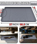 27 Inch By 27 Inch Silicone Drip Tray Mat With Raised Edge For Garage And Driveway Protects Floors From Oil Leaks shown with oil spills